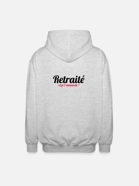Retraité et je t'emmerde ! - Veste à capuche unisexe - gris clair chiné