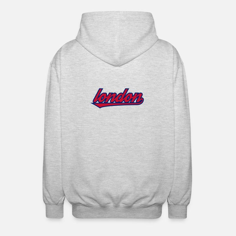 London Script Retro Unterstrich - Unisex Kapuzenjacke - Hellgrau meliert