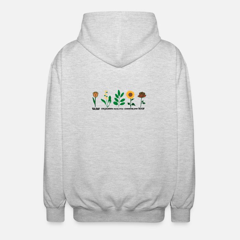 Kukka-lajit - Unisex-hupparitakki - meleerattu vaaleanharmaa