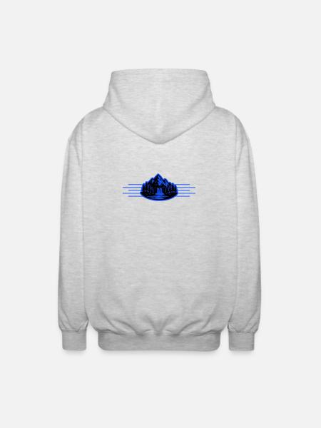Mountains Landscape Forest Waterfall - Unisex Hooded Jacket - light heather grey