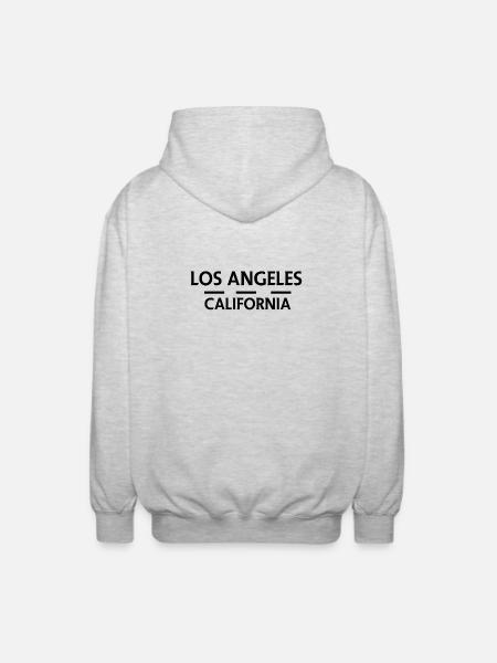Los Angeles California - Unisex Hooded Jacket - light heather grey