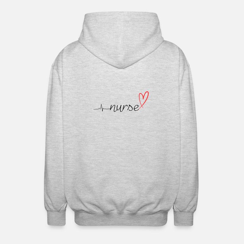 Nurse Heartbeat EKG Stethoscope Script Design - Unisex Kapuzenjacke - Hellgrau meliert