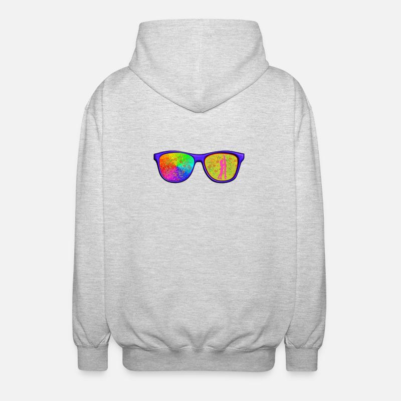 Cap mit Brille - Unisex Kapuzenjacke - Hellgrau meliert