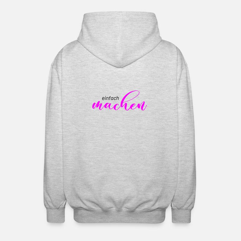 Spruch: einfach machen - Unisex Kapuzenjacke - Hellgrau meliert