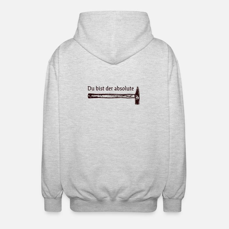 Du bist der absolute Hammer - Unisex Kapuzenjacke - Hellgrau meliert