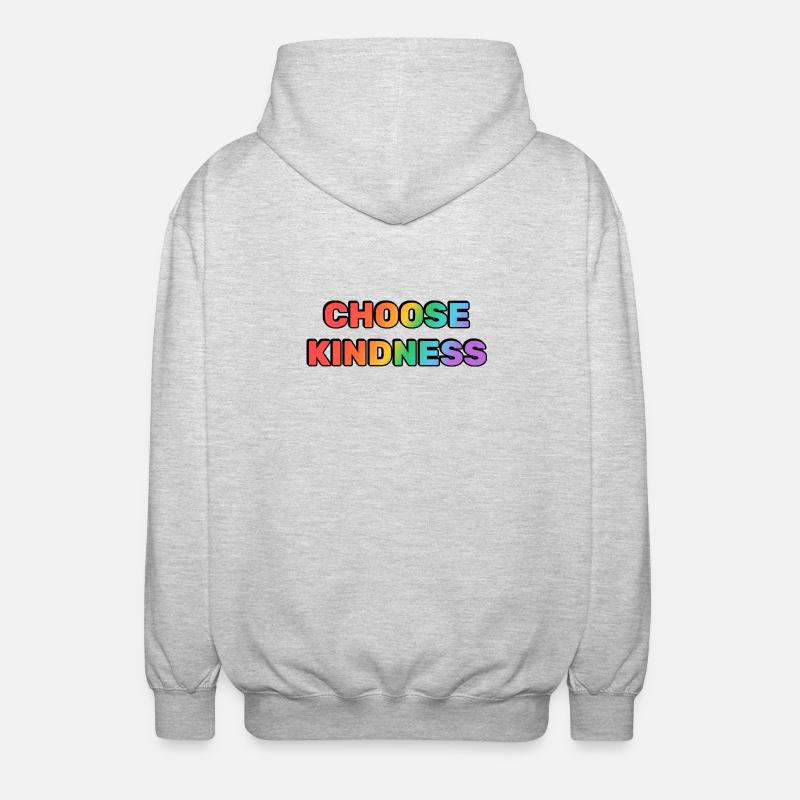 Choose Kindness Gradient - Unisex Hooded Jacket - light heather grey