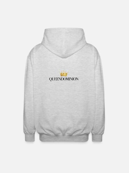 Golden crown on black - Unisex Hooded Jacket - light heather grey