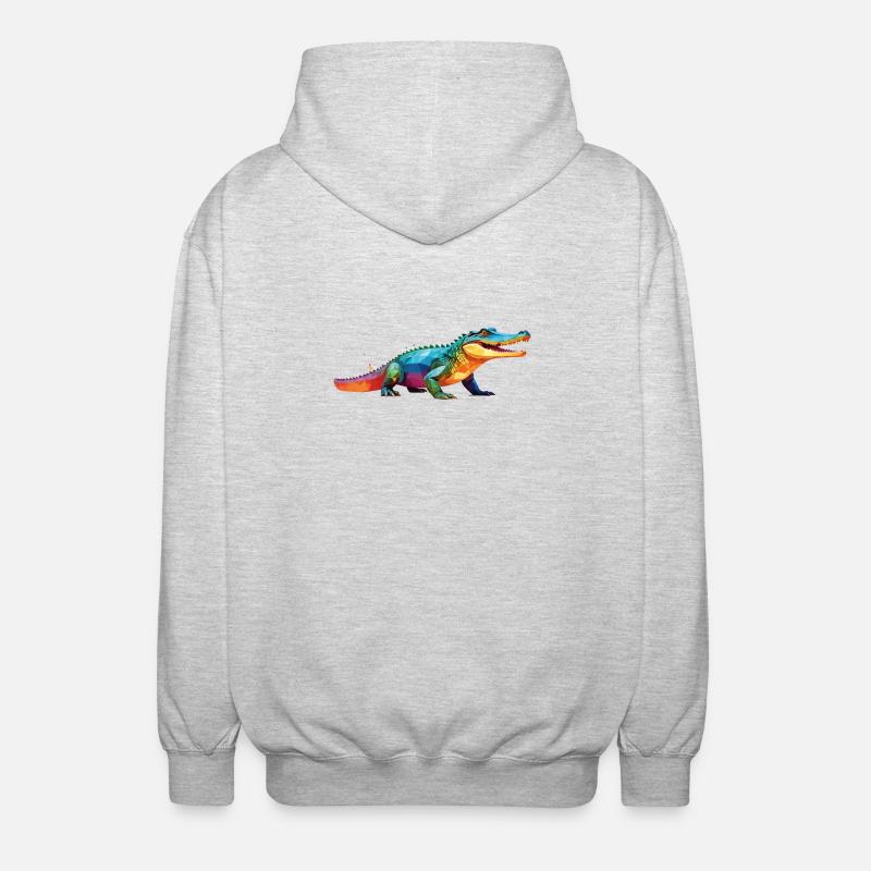 kroko_poly4 - Veste à capuche unisexe - gris clair chiné