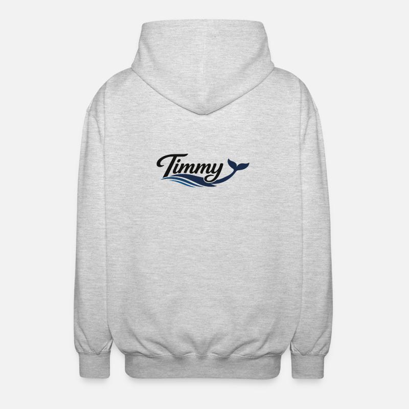 Timmy Wal Ondes typographiques - Veste à capuche unisexe - gris clair chiné