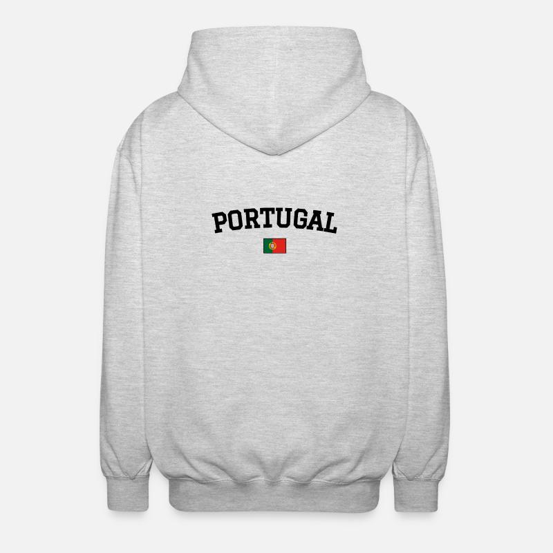 Drapeau du Portugal Noir - Veste à capuche unisexe - gris clair chiné