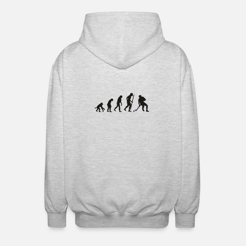 Evolution du hockey sur gazon - Veste à capuche unisexe - gris clair chiné