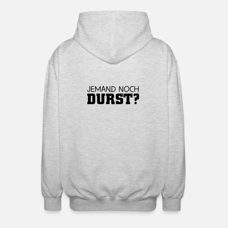 Jemand noch Durst - Unisex Kapuzenjacke - Hellgrau meliert