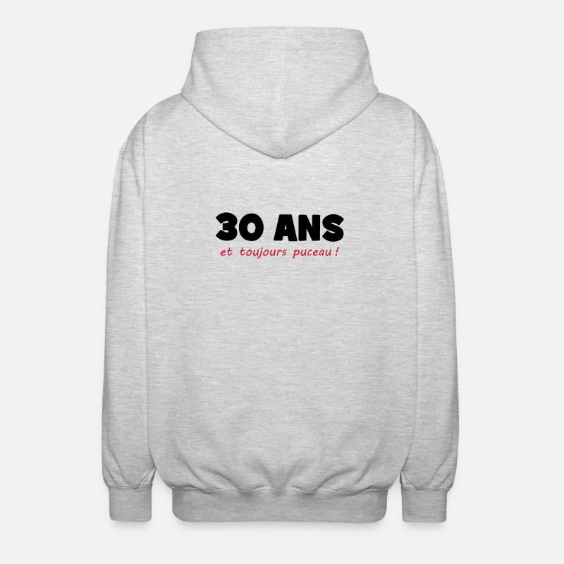 30 ans et toujours puceau ! - Veste à capuche unisexe - gris clair chiné
