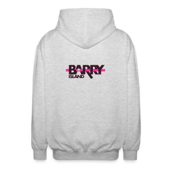 Barry Island  - Unisex Hooded Jacket - light heather grey - Back - AI Model Male 185 light (185cm)