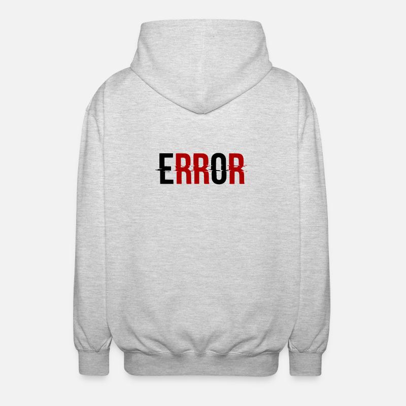 Error Glitch-Design Error Message - Unisex Hooded Jacket - light heather grey