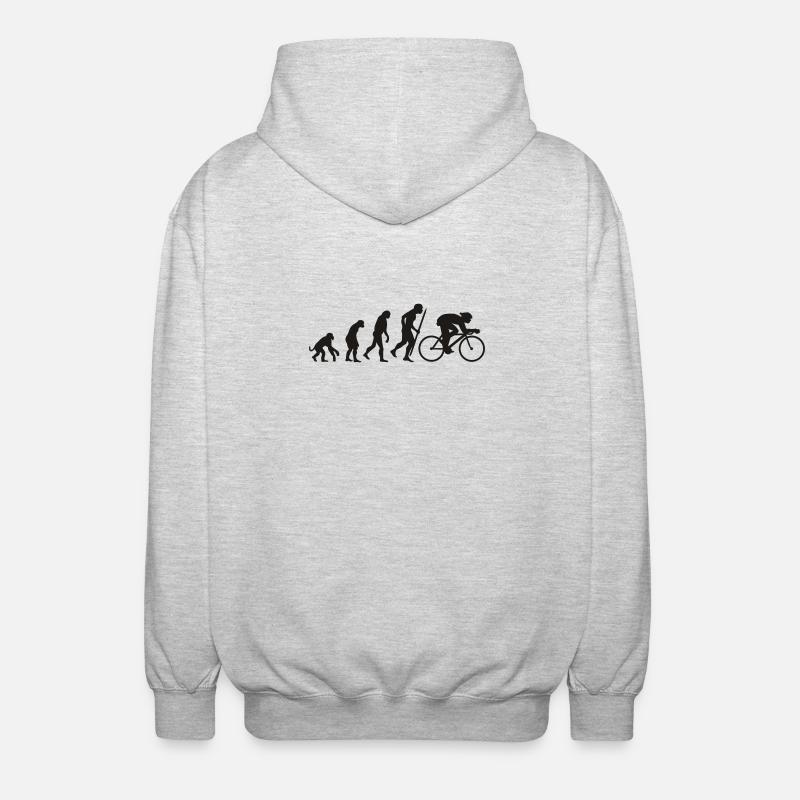 Evolution du cyclisme - Veste à capuche unisexe - gris clair chiné