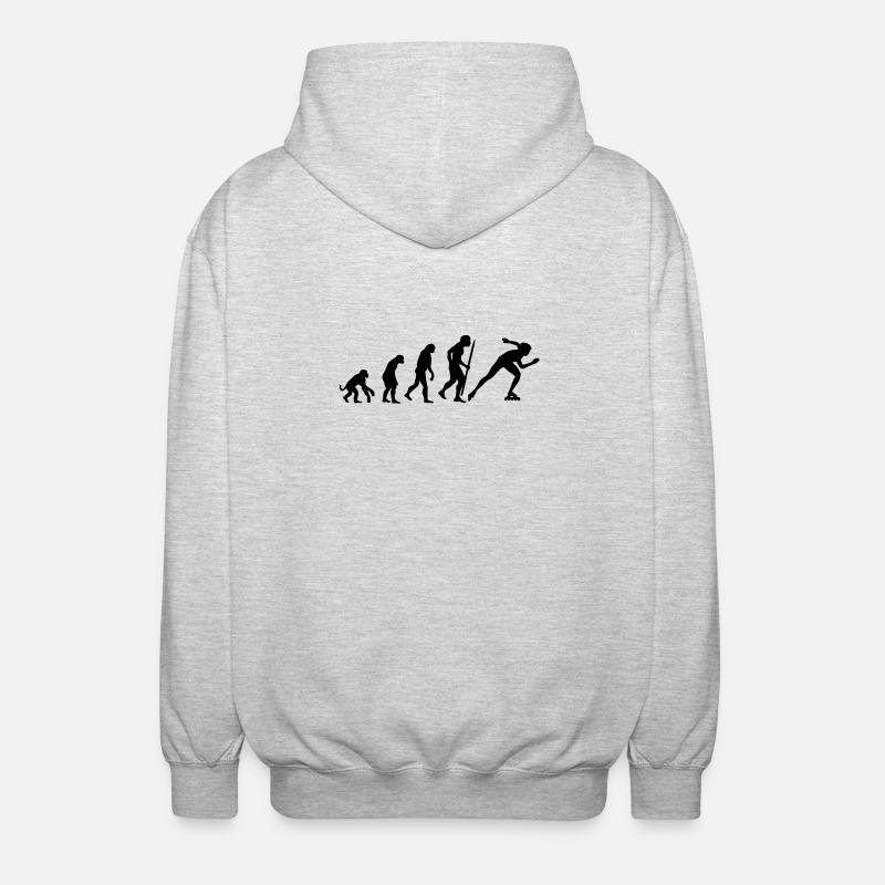 Evolution of inline speedskating - Unisex Hooded Jacket - light heather grey