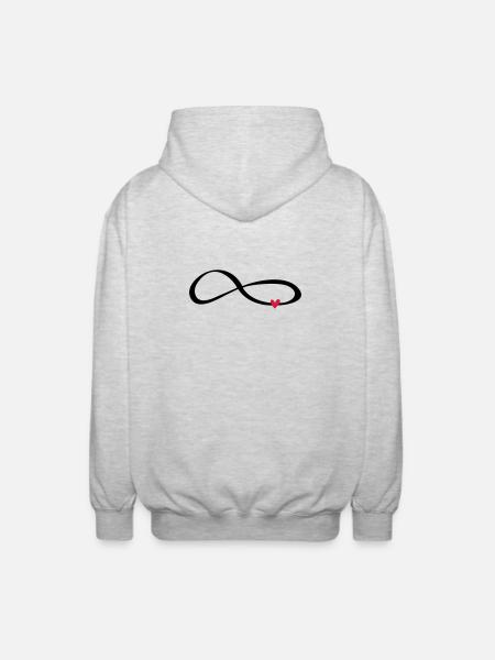 Infinity sign symbol gift love - Unisex Hooded Jacket - light heather grey