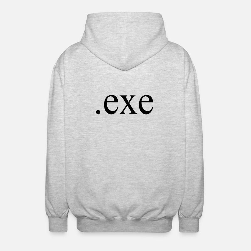 exe datei - Unisex Kapuzenjacke - Hellgrau meliert
