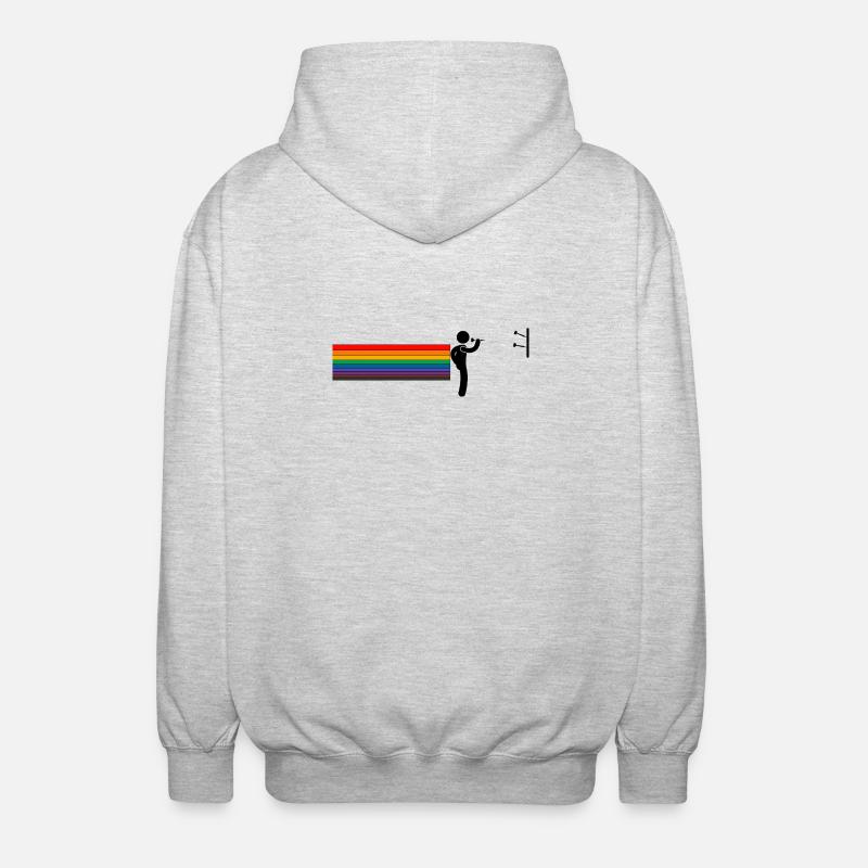 Rainbow Darter – Throw with Pride - Unisex Kapuzenjacke - Hellgrau meliert