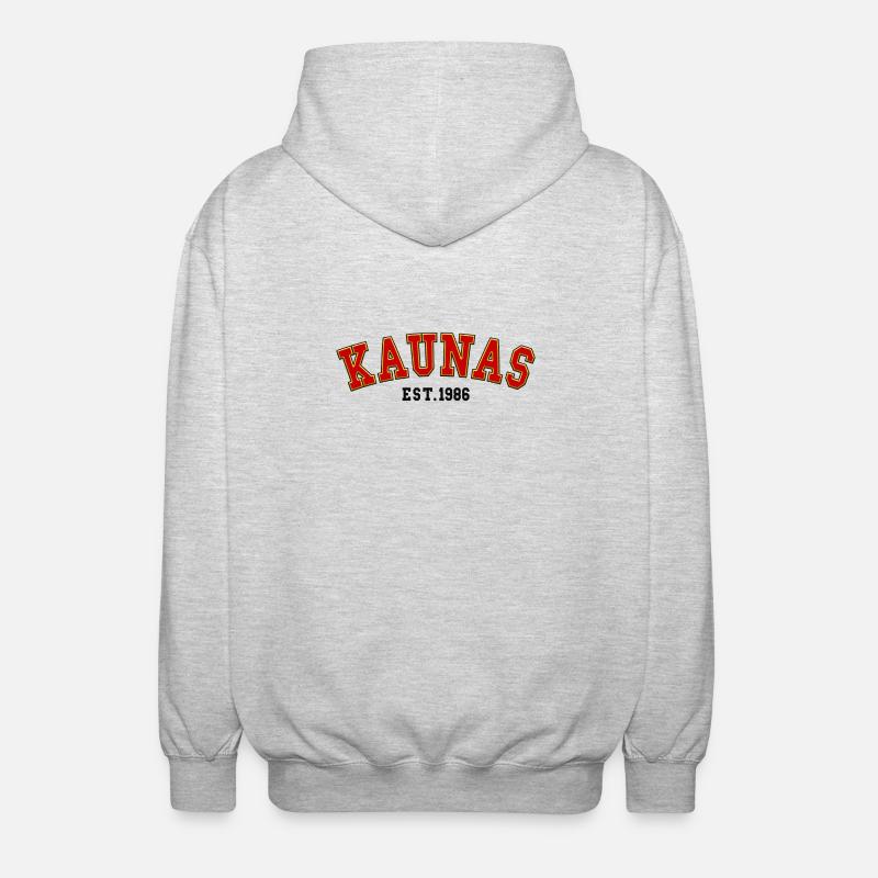 Fondée à Kaunas en 1986 - Veste à capuche unisexe - gris clair chiné