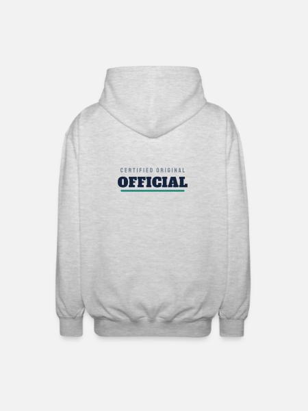 Official College Lettering - Team Official - Unisex Hooded Jacket - light heather grey