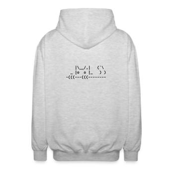 chat ascii mignon - chat ascii mignon - Veste à capuche unisexe - gris clair chiné - Dos - AI Model Male 185 light (185cm)