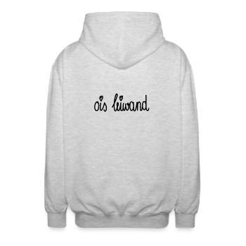Ois leiwand! Dialekt Mundart Wien Österreich - Unisex Kapuzenjacke - Hellgrau meliert - Hinten - AI Model Male 185 light (185cm)