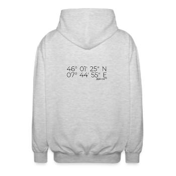 Coordinates Zermatt - Unisex Hooded Jacket - light heather grey - Back - AI Model Male 185 light (185cm)
