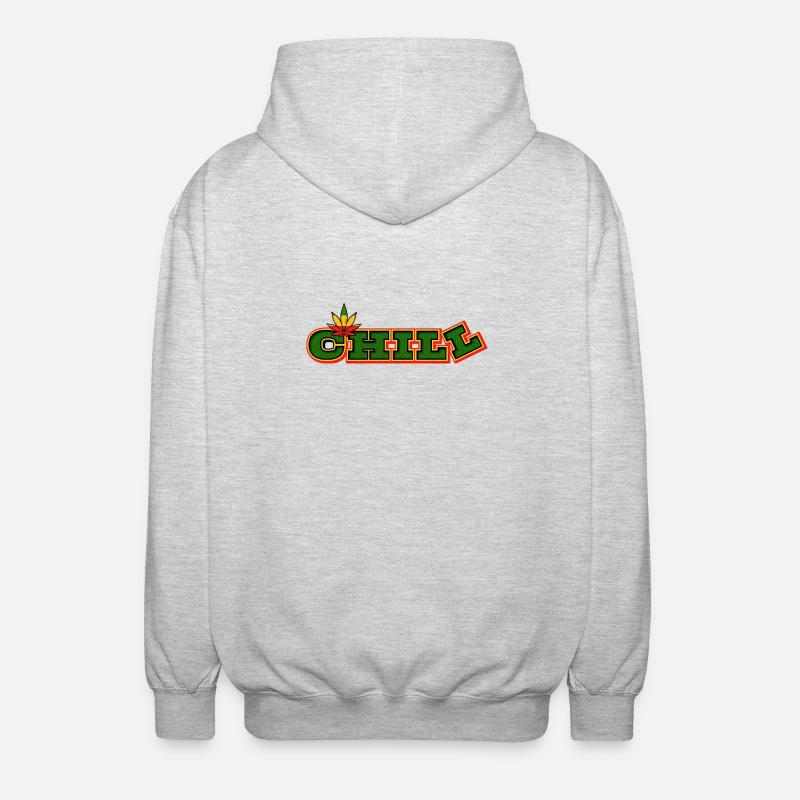 Psychedelic Chill Cannabis Wortkunst - Unisex Kapuzenjacke - Hellgrau meliert
