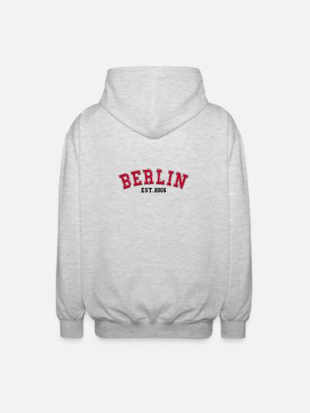 Berlin Est. 2006 - Unisex Hooded Jacket - light heather grey