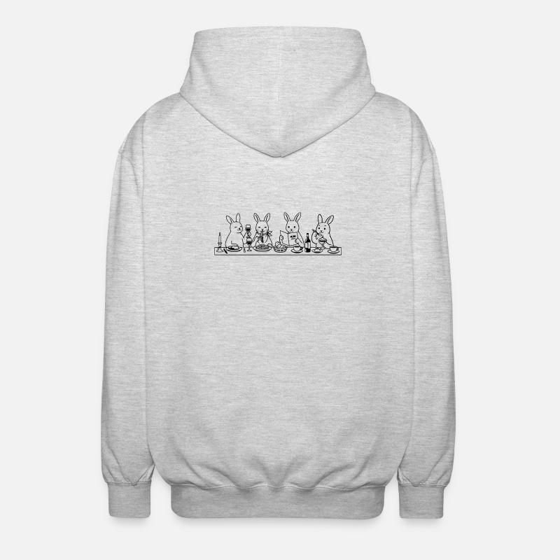 Dining Rabbits - Unisex Kapuzenjacke - Hellgrau meliert