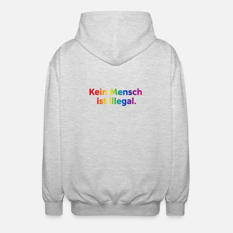 Rainbow Botschaft Kleidung - Unisex Kapuzenjacke - Hellgrau meliert