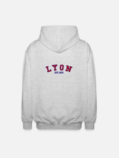 Lyon gegründet 1976 - Unisex Kapuzenjacke - Hellgrau meliert