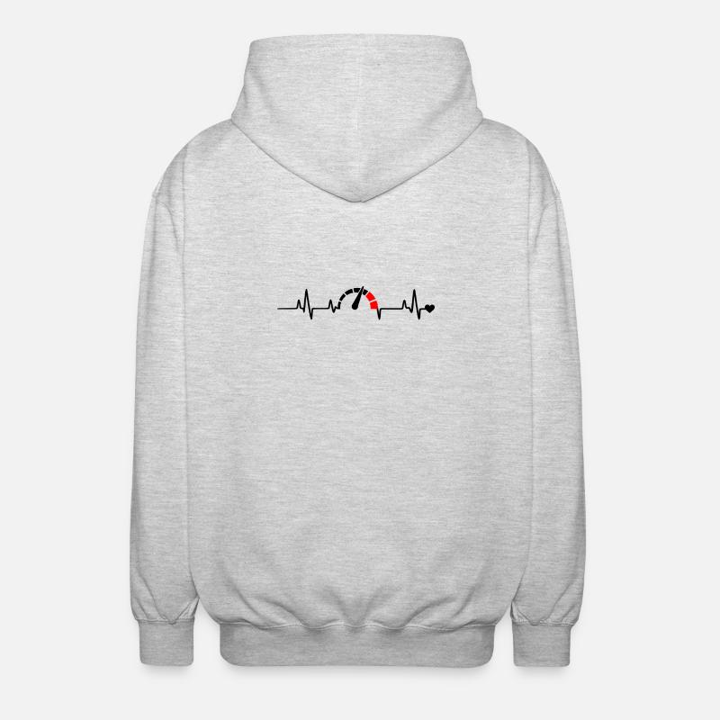 Red Segment Bow Logo Pattern - Unisex Hooded Jacket - light heather grey