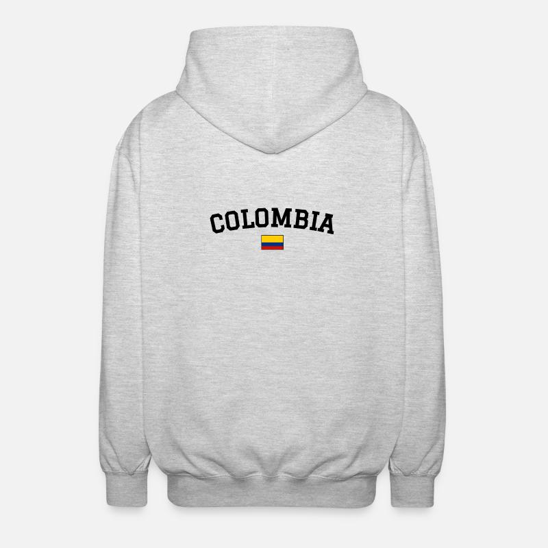 Drapeau de la Colombie Noir - Veste à capuche unisexe - gris clair chiné