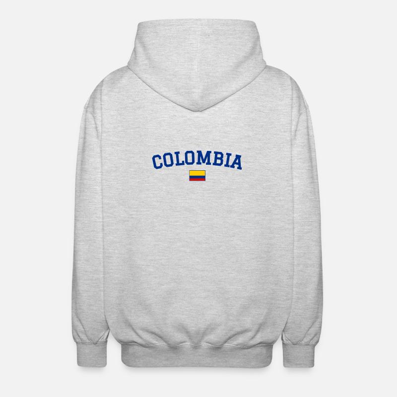 Drapeau de la Colombie Bleu - Veste à capuche unisexe - gris clair chiné