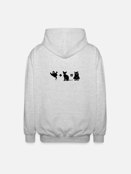 Funny Halloween Dog Ghost - Unisex Kapuzenjacke - Hellgrau meliert