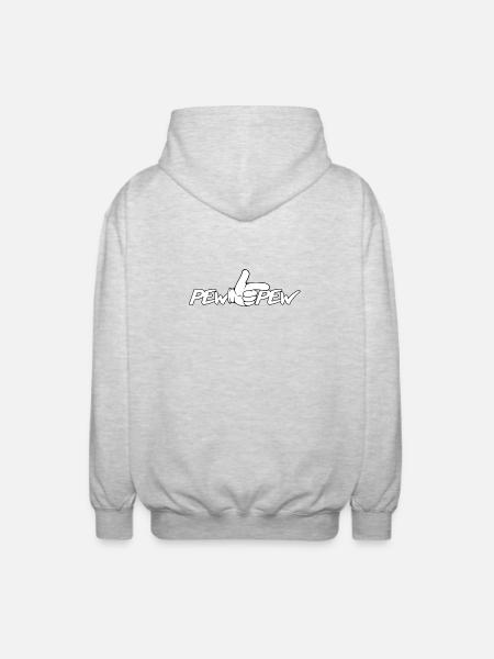PewPew Handlaser Retro Grafik - Unisex Kapuzenjacke - Hellgrau meliert