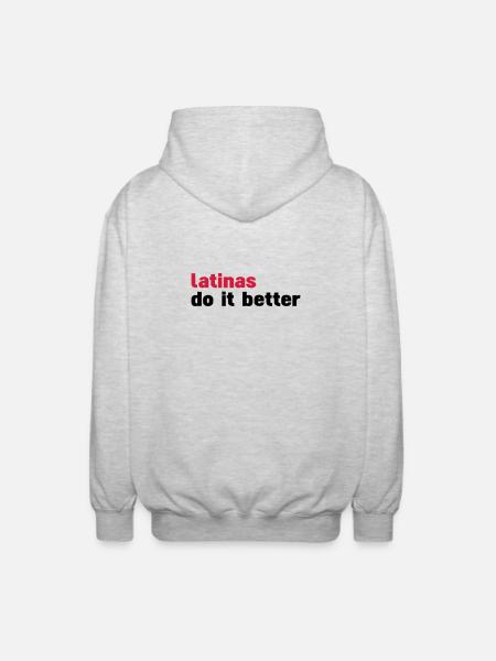 latinas do it better - Unisex Hooded Jacket - light heather grey