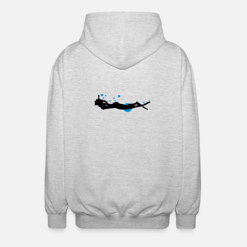 plongeur - Veste à capuche unisexe - gris clair chiné