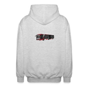Bus - Unisex Kapuzenjacke - Hellgrau meliert - Hinten - AI Model Male 185 light (185cm)