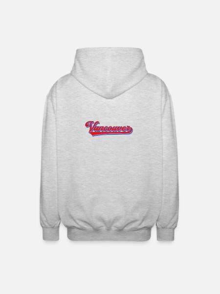 Vancouver Lettering Retro Style - Unisex Hooded Jacket - light heather grey