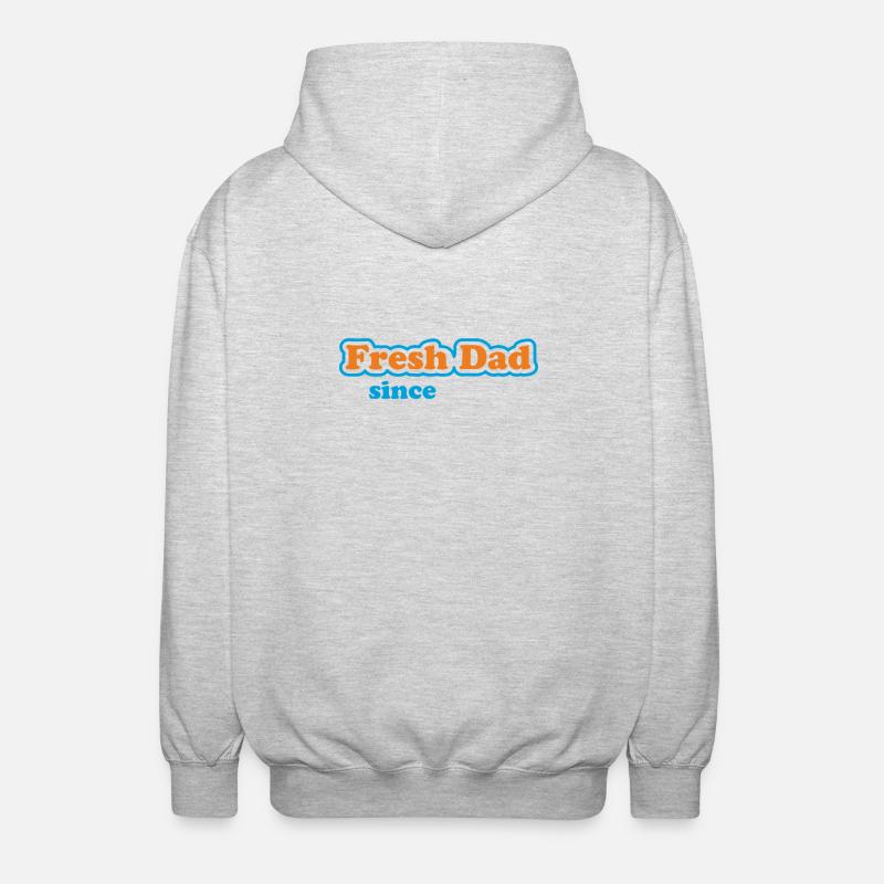 Fresh Dad Since – Buntes Statement - Unisex Kapuzenjacke - Hellgrau meliert