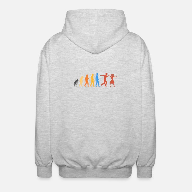 Swing-Tanz - Die höchste Stufe der Evolution - Unisex Kapuzenjacke - Hellgrau meliert