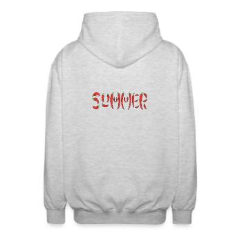 Summer chilli - Unisex Hooded Jacket - light heather grey - Back - AI Model Male 185 light (185cm)