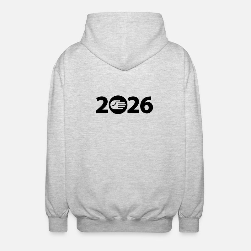 Hallo, Freundschaft 2026 - Unisex Kapuzenjacke - Hellgrau meliert