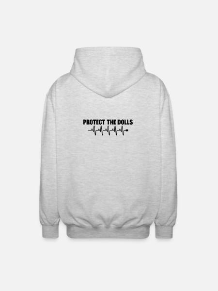 Protect_the_Dolls_herzschlag - Unisex Hooded Jacket - light heather grey