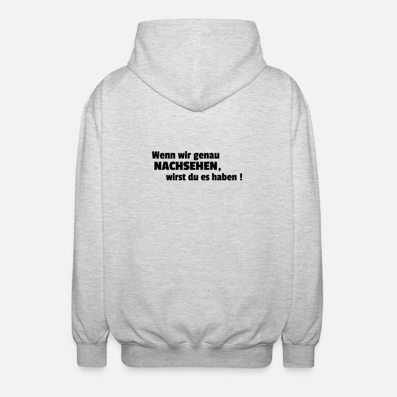 NACHSEHEN - Unisex Kapuzenjacke - Hellgrau meliert