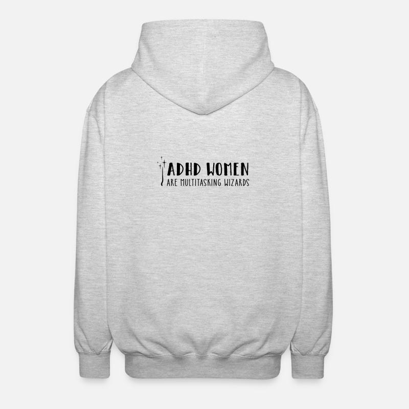 ADHD Women – are multitasking wizards - Unisex Hooded Jacket - light heather grey